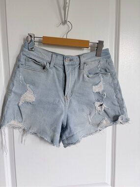 SO Light Blue Distressed Denim Cutoff Shorts